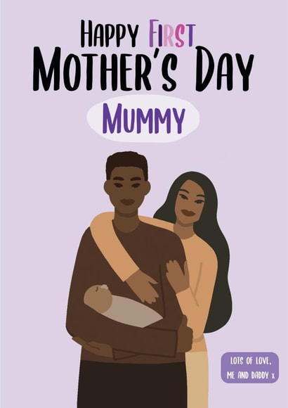 biracial first child Mothers Day Card 15721 created by InclusiviTwee