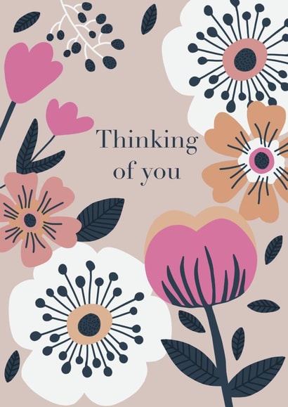 Flowers Thinking Thinking of you Card 21053 created by Catherine Bancroft