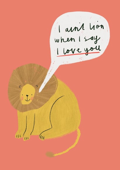 Lion pun Valentines Day Card 20760 created by Kayleigh O'Mara