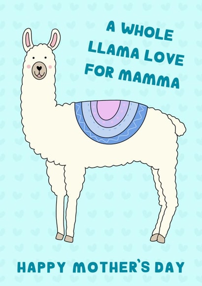 llama love Mothers Day Card 15865 created by Helen Bicknell