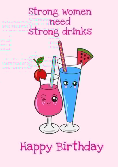 Strong women Birthday Card 13602 created by Cutie McHootie