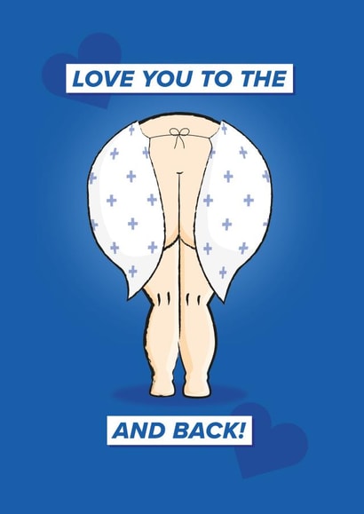 Rude Valentine's Day Card - Nude - Love You To The Moon And Back created by Louise Chorley