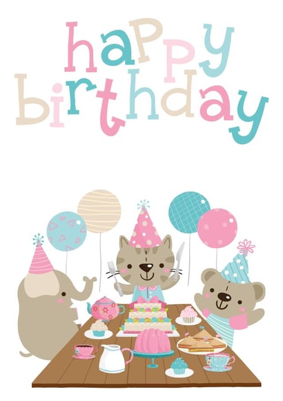 tea party toys Birthday Card 21296 created by Eleanor Jones