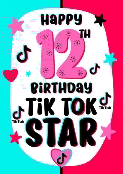 Tik Tok 12 Birthday Card 18824 created by Little Cat Creates