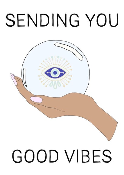 turkish eye good vibes Good Luck Card 21316 created by Jatinder Creates