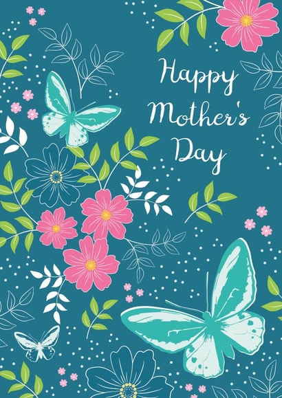 flower butterfly Mothers Day Card 28520 created by Hazel Fisher Creations