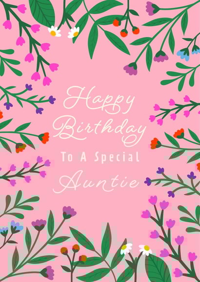 To a special Auntie - floral birthday card created by Kamiya Chirodian