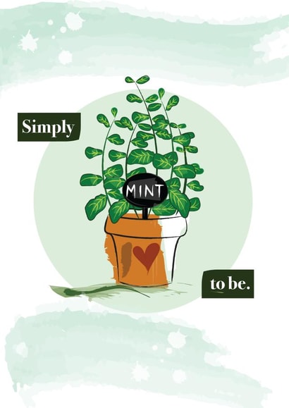 mint herb Valentines Day Card 21175 created by Honey Mushroom Club