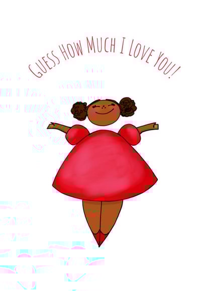 female girl Valentines Day Card 44645 created by Afritistic