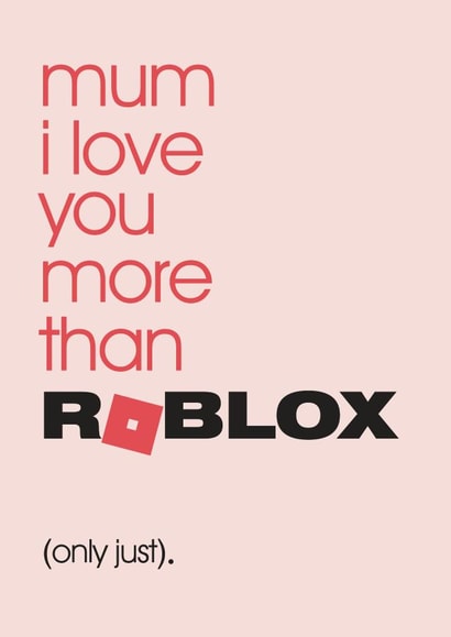 Roblox Gaming Mothers Day Card 6032 created by Mrs Best Paper Co.
