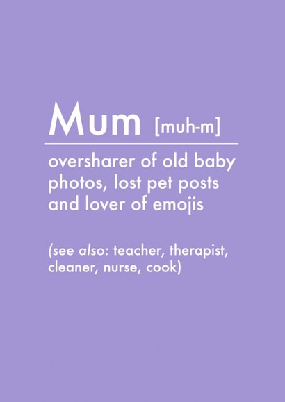 mum muh-m Mothers Day Card 14413 created by Snarkologie