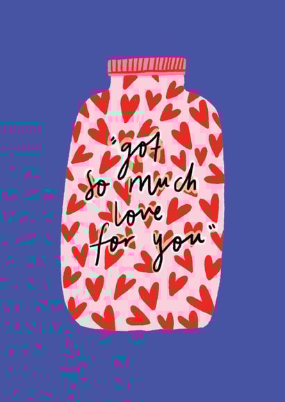 Jar of hearts card created by Jessica Smith Illustration 
