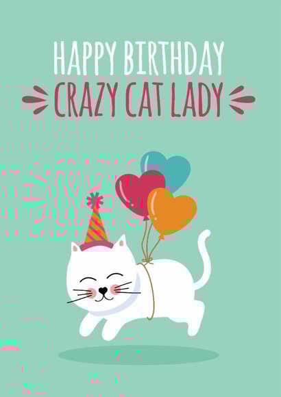 Happy Birthday crazy cat lady created by Blush & Blossom 