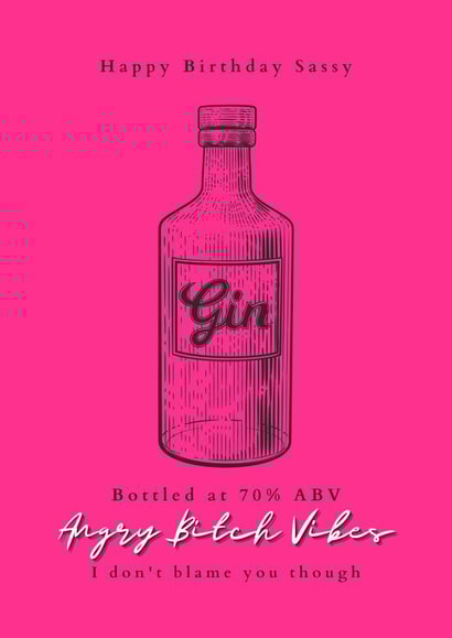 Gin drinks Birthday Card 21295 created by Polly Amelia
