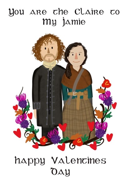 Outlander  Jamie Fraser Valentines Day Card 34251 created by SootysSweetScribbles