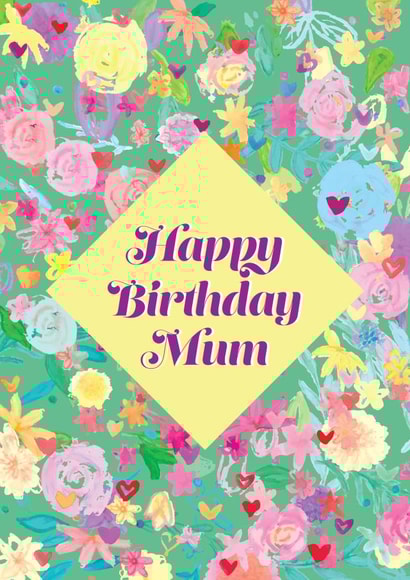 hearts floral Birthday Card 14353 created by Dottie Mottie