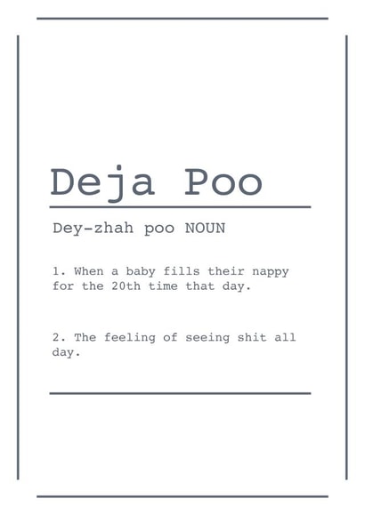 deja vu poo New Baby Card 19256 created by ifandwhenprints