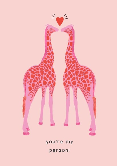 giraffe giraffes Valentines Day Card 21423 created by The Blue Castle Co