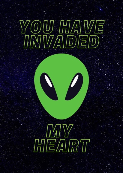 alien space Valentines Day Card 19095 created by Charlotte Beever