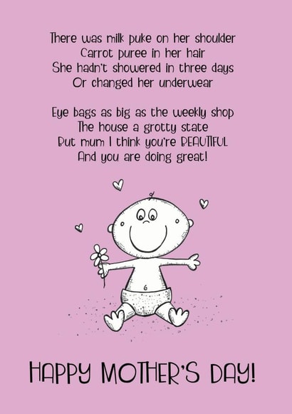 milk puke Mothers Day Card 46081 created by Dionne Turnbull