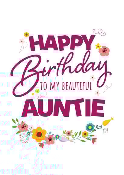 Floral Auntie Birthday Card created by Yeti Design
