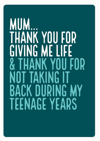 mum typography Mothers Day Card 12647 created by Electric Carp