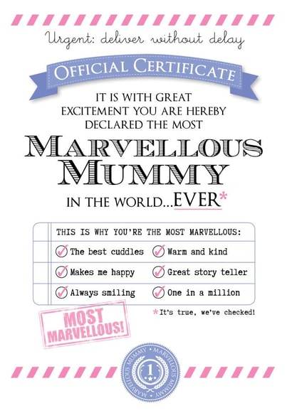 Marvellous Mummy Mothers Day Card 28230 created by Eskimo Kiss Designs