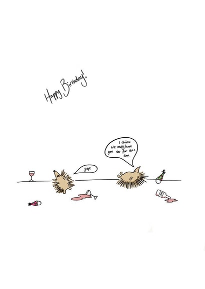 Alcohol illustration Birthday Card 21194 created by Katie Glover Graphics