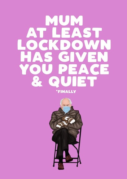 mum bernie sanders Mothers Day Card 30692 created by Filthy Sentiments