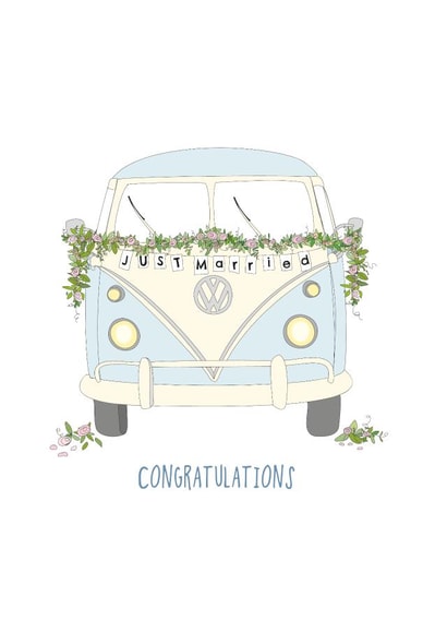 Congratulations on your wedding vw camper created by Rachel Millson-Hill