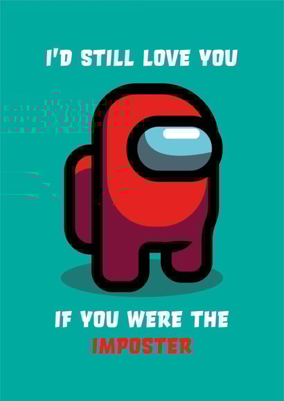 AMONGUS AMONG Valentines Day Card 42694 created by Alice Johnson Designs