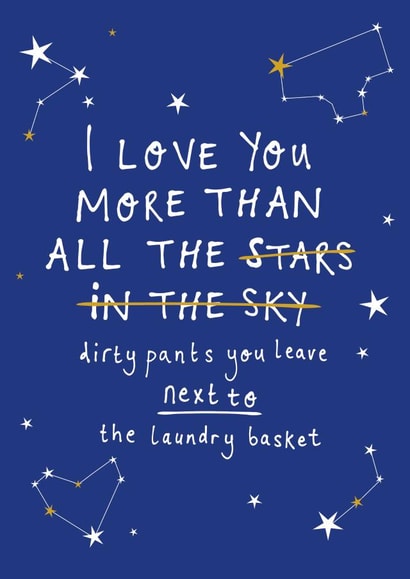 More than all the stars / dirty pants card created by Bow & Bell