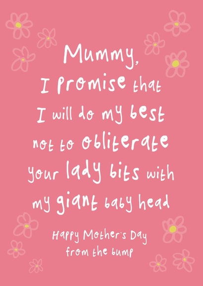 Funny Lady Bits From The Bump Mother's Day Card created by Bow & Bell