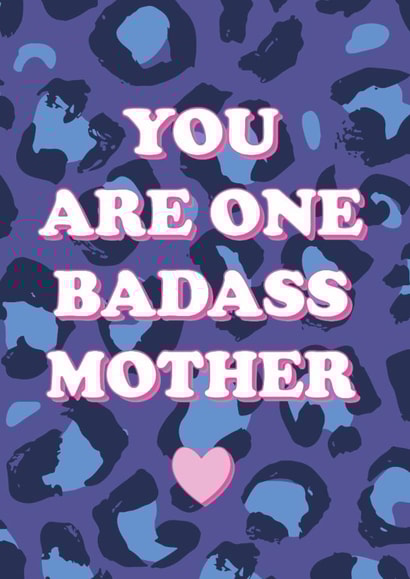 Badass Mother - Leopard Print - Cool Mum - Mother's Day Card created by Bow & Bell