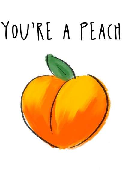 peach fruit Valentines Day Card 34798 created by Lauren Clark