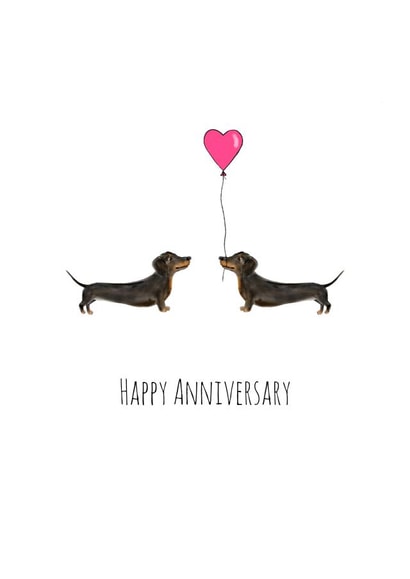 Cute Dachshund Anniversary Card - Happy Anniversary created by Hello Jax UK