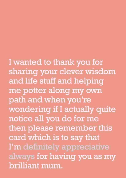 Mum heartfelt Mothers Day Card 47105 created by The Right Lines