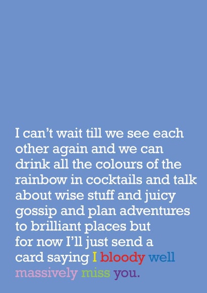 Massively Miss You ; Card For Loved Ones created by The Right Lines