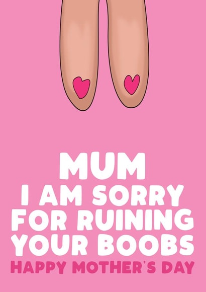 mum boobs Mothers Day Card 30693 created by Filthy Sentiments
