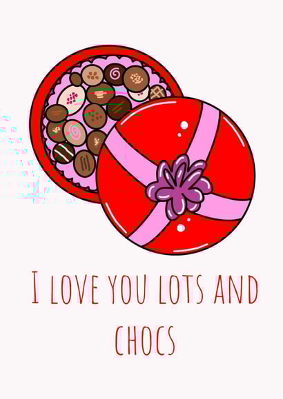 chocolate love Valentines Day Card 47197 created by Isabella Illustrations