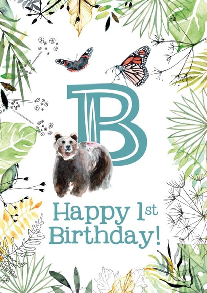 B 1st Birthday Card 21434 created by Kate Moby