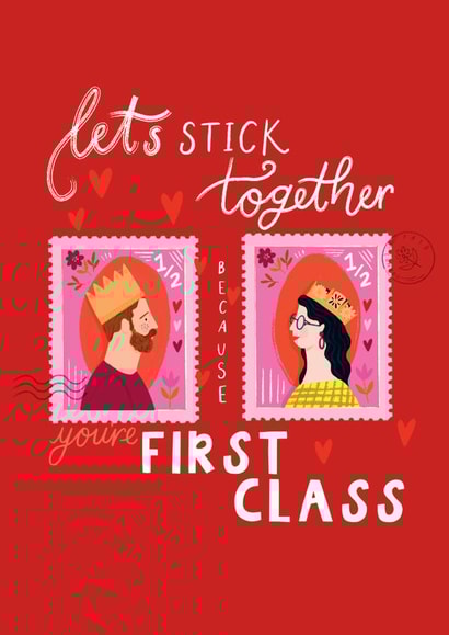 post stamp Anniversary Card 21351 created by Jessica Smith Illustration 