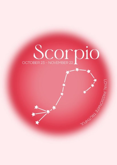 Scorpio Card created by Pink + Pip