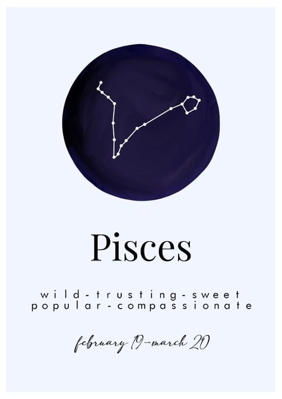 pisces zodiac Birthday Card 12971 created by Pink + Pip