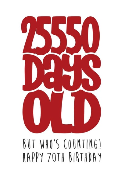 70 70th Birthday Card 16696 created by Waffle & Faff