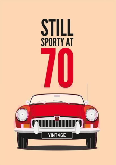 mgb sports car Birthday Card 16831 created by Diva Doodle Designs
