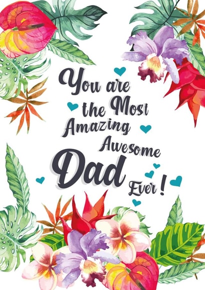 flowers leaves Father's Day Card 44691 created by Little Cham Cham