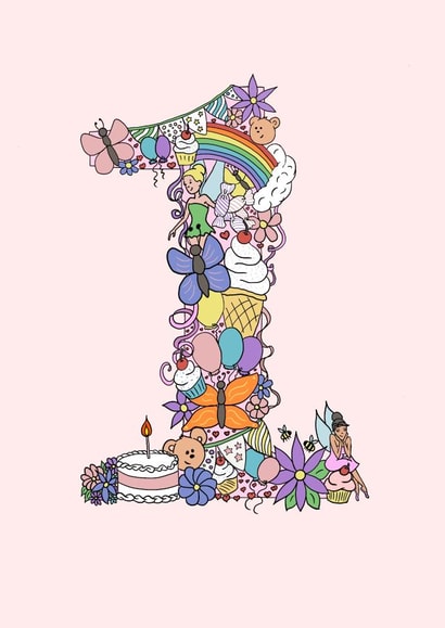 one 1st Birthday Card 21476 created by Jenny Wren Designs