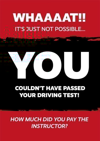 driving test Congratulations Card 32037 created by Fantastical Cards