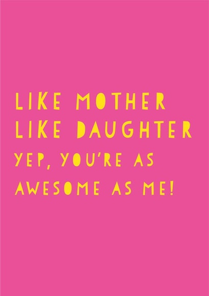 from daughter mum Mothers Day Card 9872 created by Heather Alstead Design LTD